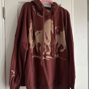 We The Free Burgundy Hoodie with Horse Graphic